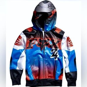 Fox Racing Vintage masked Hoodie Sweatshirt Sz Youth L 10/12 Motocross